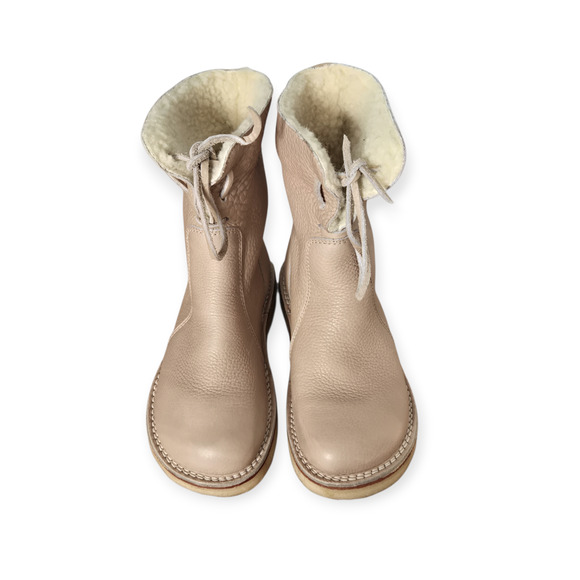 Duckfeet Arhus Cream Wool Lined Lace Up Boots EU 38 (US 7.5 - 8 Women) - Picture 6 of 11